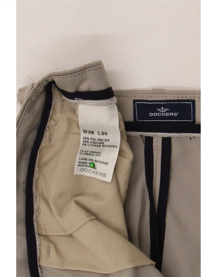 Мужские классические костюмные брюки Dockers W38 L30, серый полиэстер