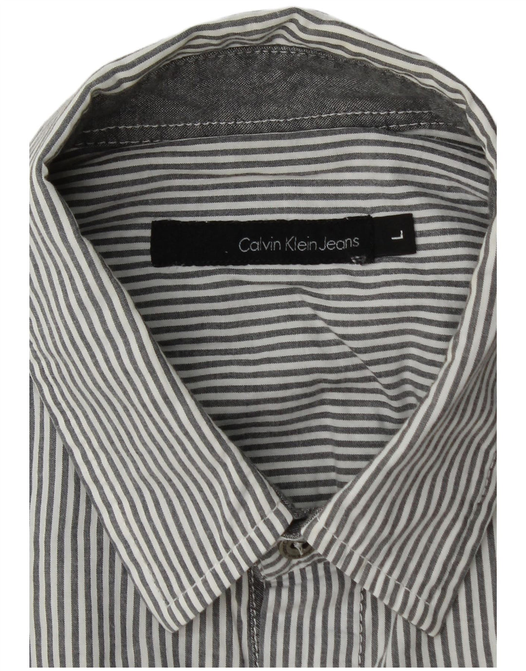 CALVIN KLEIN JEANS Мужская рубашка с коротким рукавом, большая серая полоска