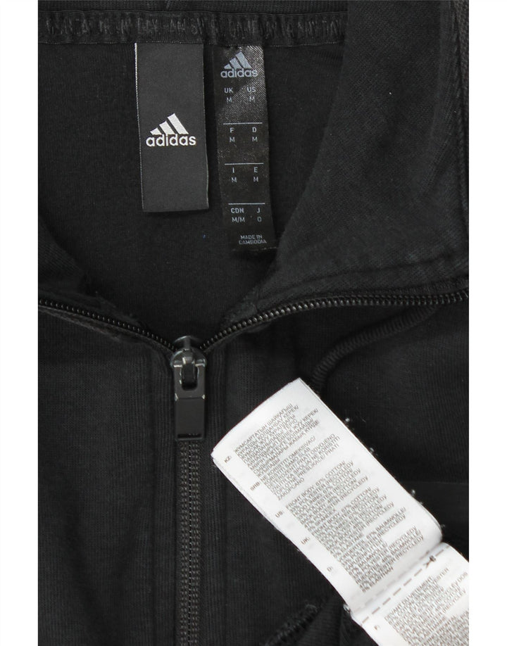 Мужской свитер с капюшоном на молнии Adidas среднего размера, черный, хлопок