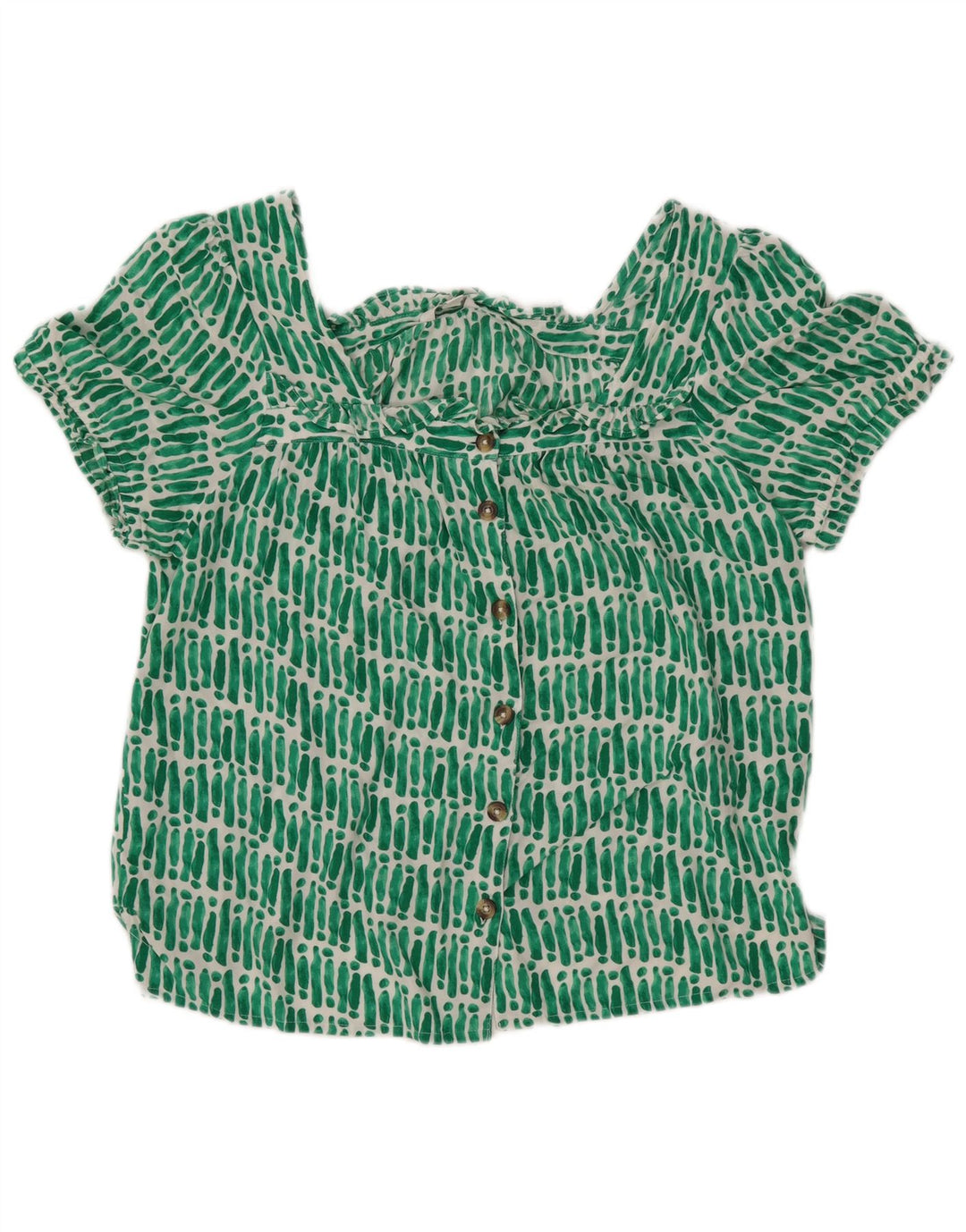 Женская укороченная блузка-рубашка оверсайз MONSONON UK 16, большая зеленая полоска