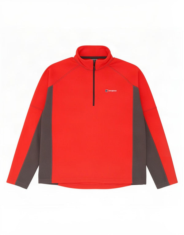 Berghaus Мужской флисовый джемпер с воротником на молнии XL Красный Цвет блока