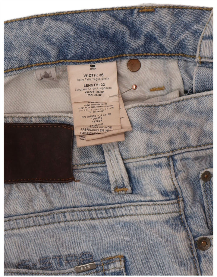 Мужские потертые узкие джинсы G-STAR W36 L32, синий хлопок