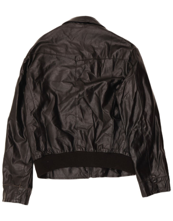 Винтажная мужская кожаная куртка UK 42 XL, черная кожа