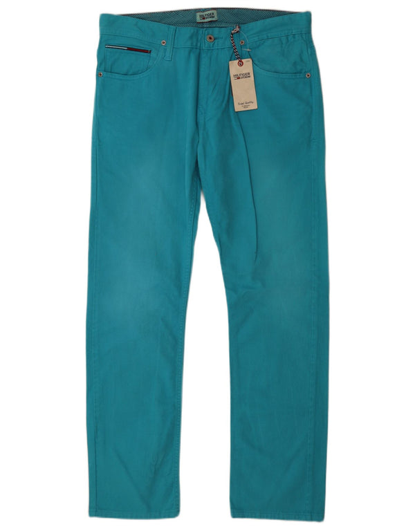 TOMMY HILFIGER Мужские прямые джинсы W33 L32 Бирюзовый хлопок