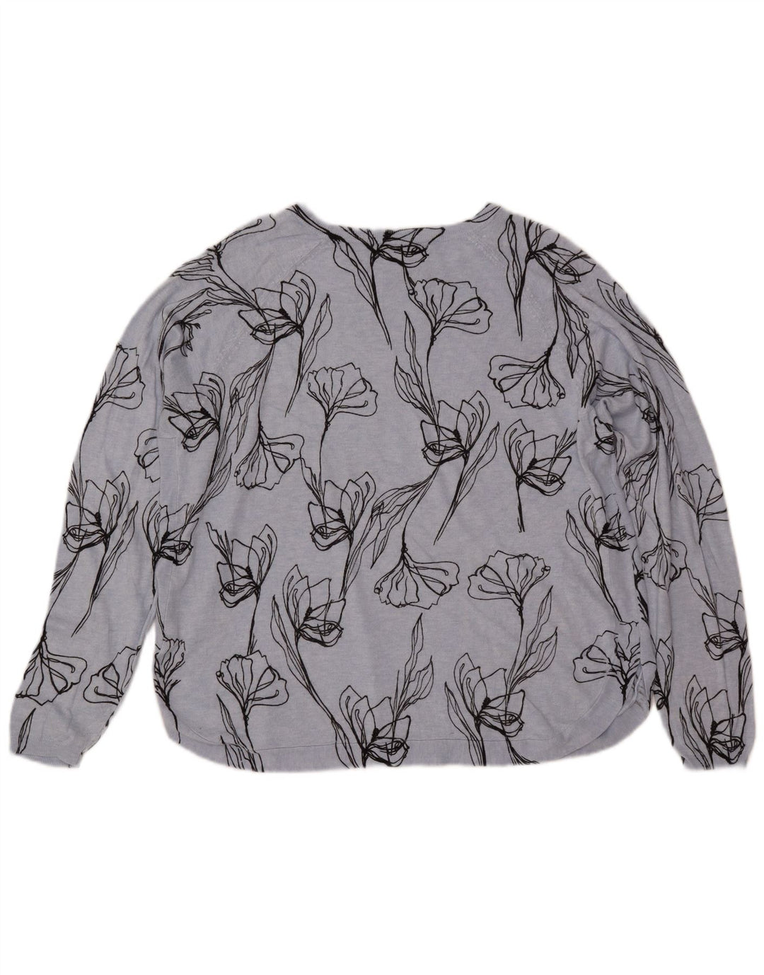 Женский джемпер с вырезом лодочкой MARKS & SPENCER, Великобритания, 18 XL, синий с цветочным принтом