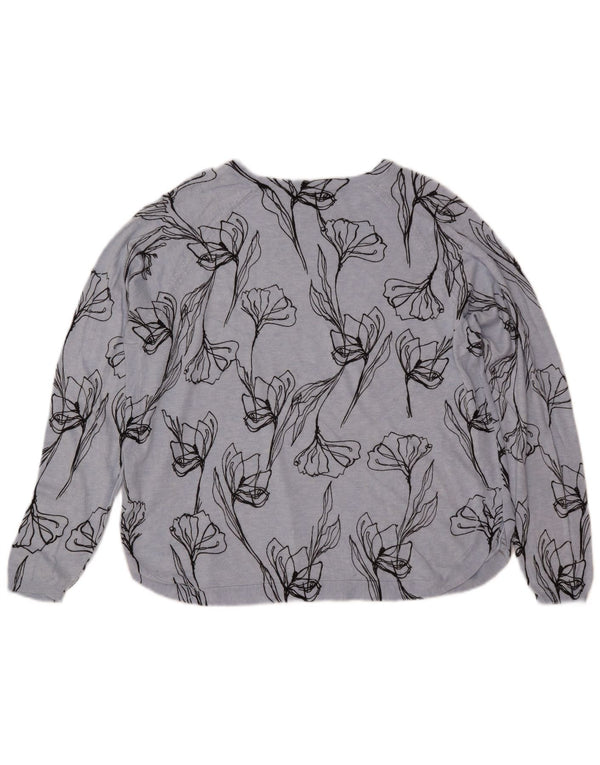 Женский джемпер с вырезом лодочкой MARKS & SPENCER, Великобритания, 18 XL, синий с цветочным принтом