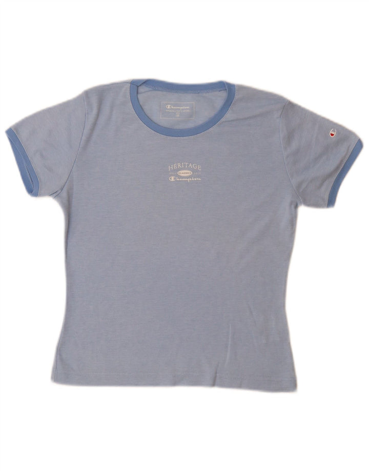 CHAMPION Womens Heritage Classics Graphic T-Shirt Top UK 12 Medium Blue