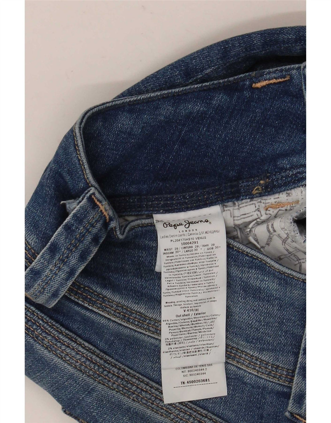 PEPE Jeans Женские узкие джинсы W29 L30 Синий хлопок