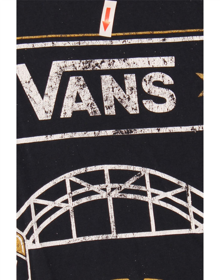 Мужская футболка с рисунком Vans, темно-синий, хлопковый топ среднего размера