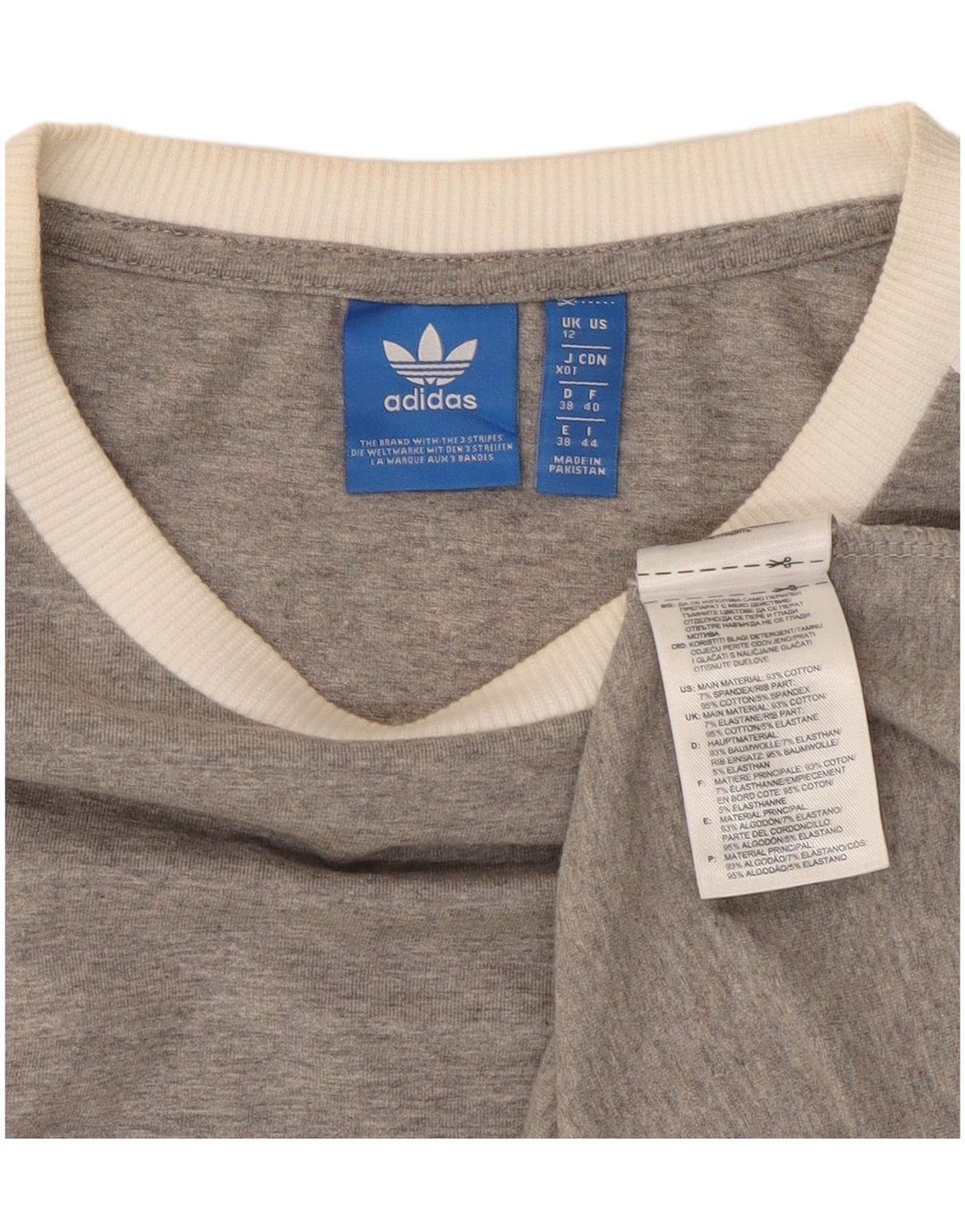 Женский топ Adidas с длинным рукавом UK 12, средний серый хлопок с крапинками