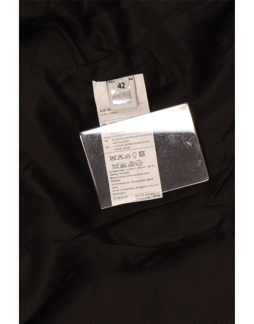 Женский пиджак на двух пуговицах Dolce & Gabbana IT 42, средний черный, полиэстер