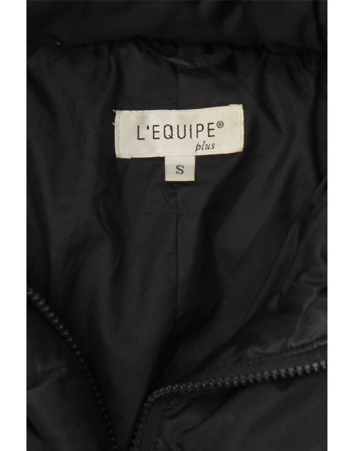 L'EQUIPE Womens Hooded Padded Coat UK 10 Small Black