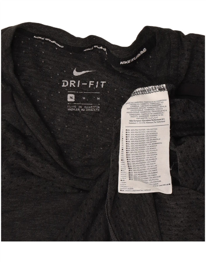 Мужская футболка Nike Dri Fit из полиэстера среднего серого цвета