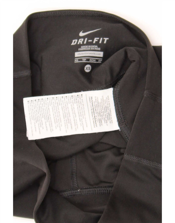 Женские леггинсы-капри Nike Dri Fit UK 6 XS, черный полиэстер