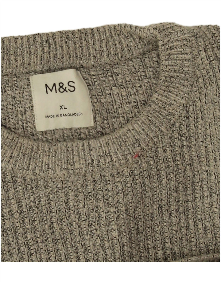 Мужской джемпер с круглым вырезом Marks & Spencer XL, серый полиамид