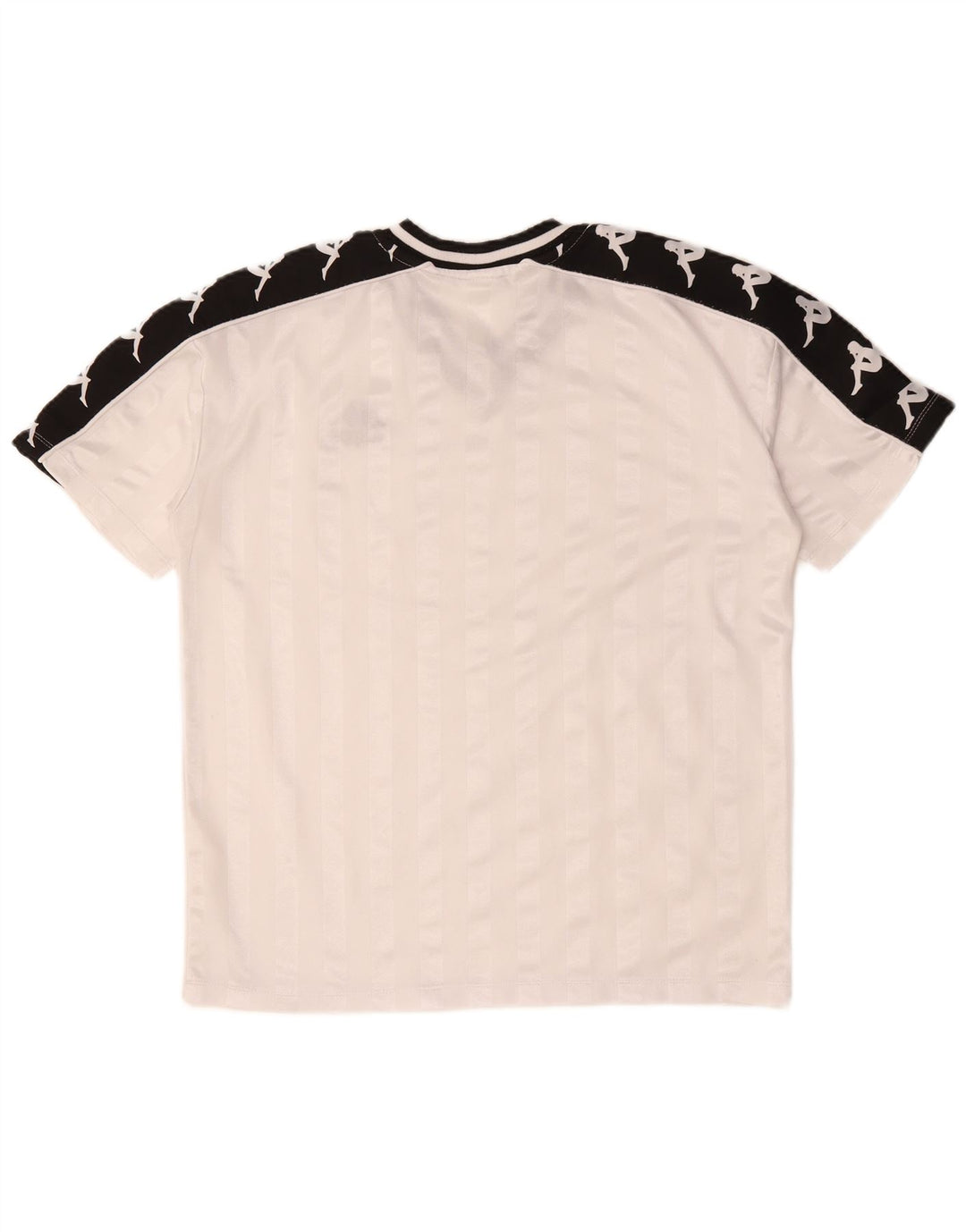 KAPPA Мужская футболка с рисунком Верх среднего размера, белый полиэстер с цветными блоками