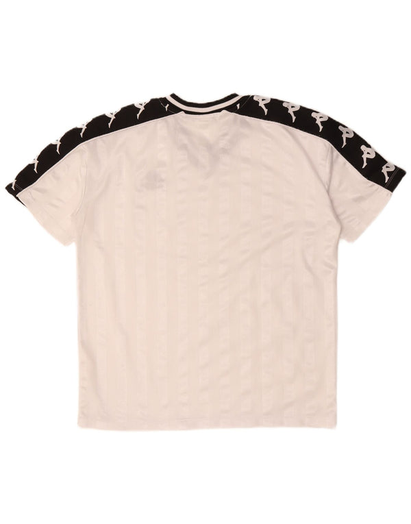 KAPPA Мужская футболка с рисунком Верх среднего размера, белый полиэстер с цветными блоками