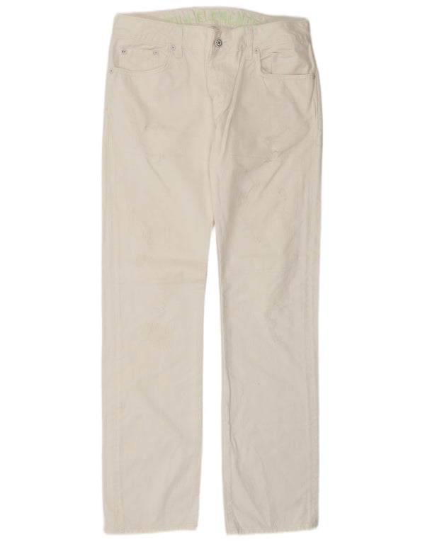 ZU ELEMENTS Женские потертые прямые джинсы W32 L34 Белый хлопок