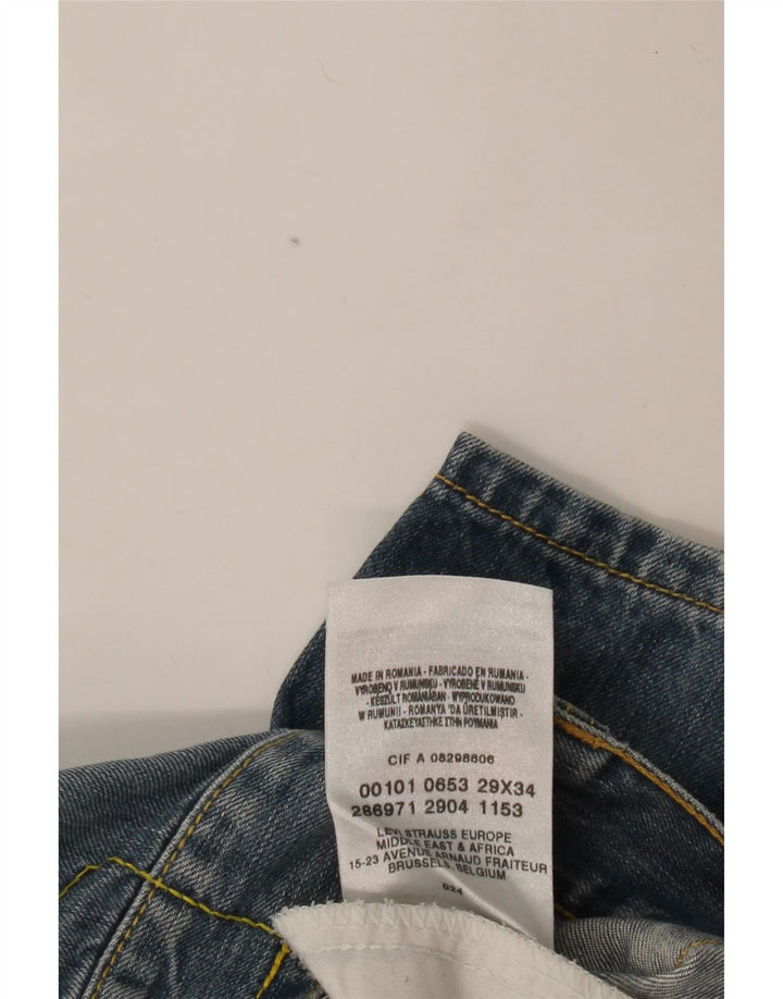 Мужские прямые джинсы LEVI'S 501 W29 L34 синие, хлопок