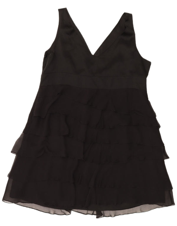 Женское многоярусное платье без рукавов MONSONON UK 22 3XL, черное шелковое