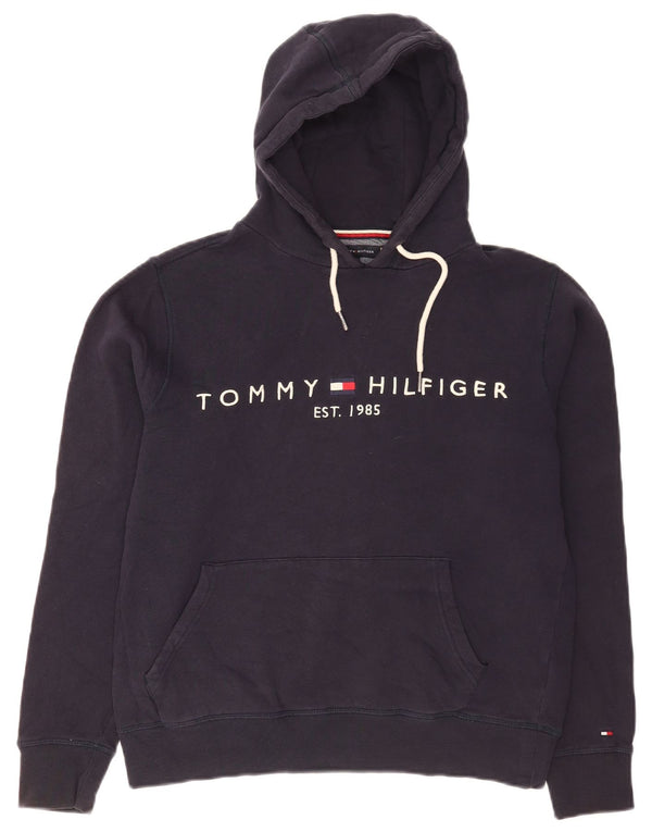 Женский джемпер с капюшоном Tommy Hilfiger, размер UK 10, маленький, темно-синий