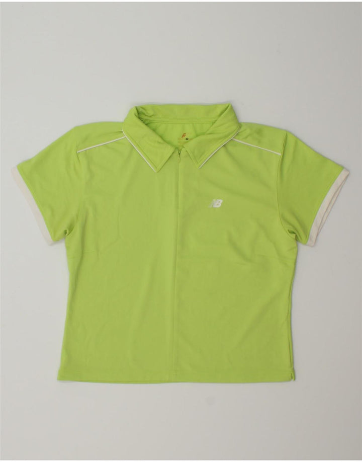 NEW BALANCE Womens Polo shirt UK 16 Large Green Polyester Vintage New Balance and Second-Hand New Balance from Messina Hembry 
