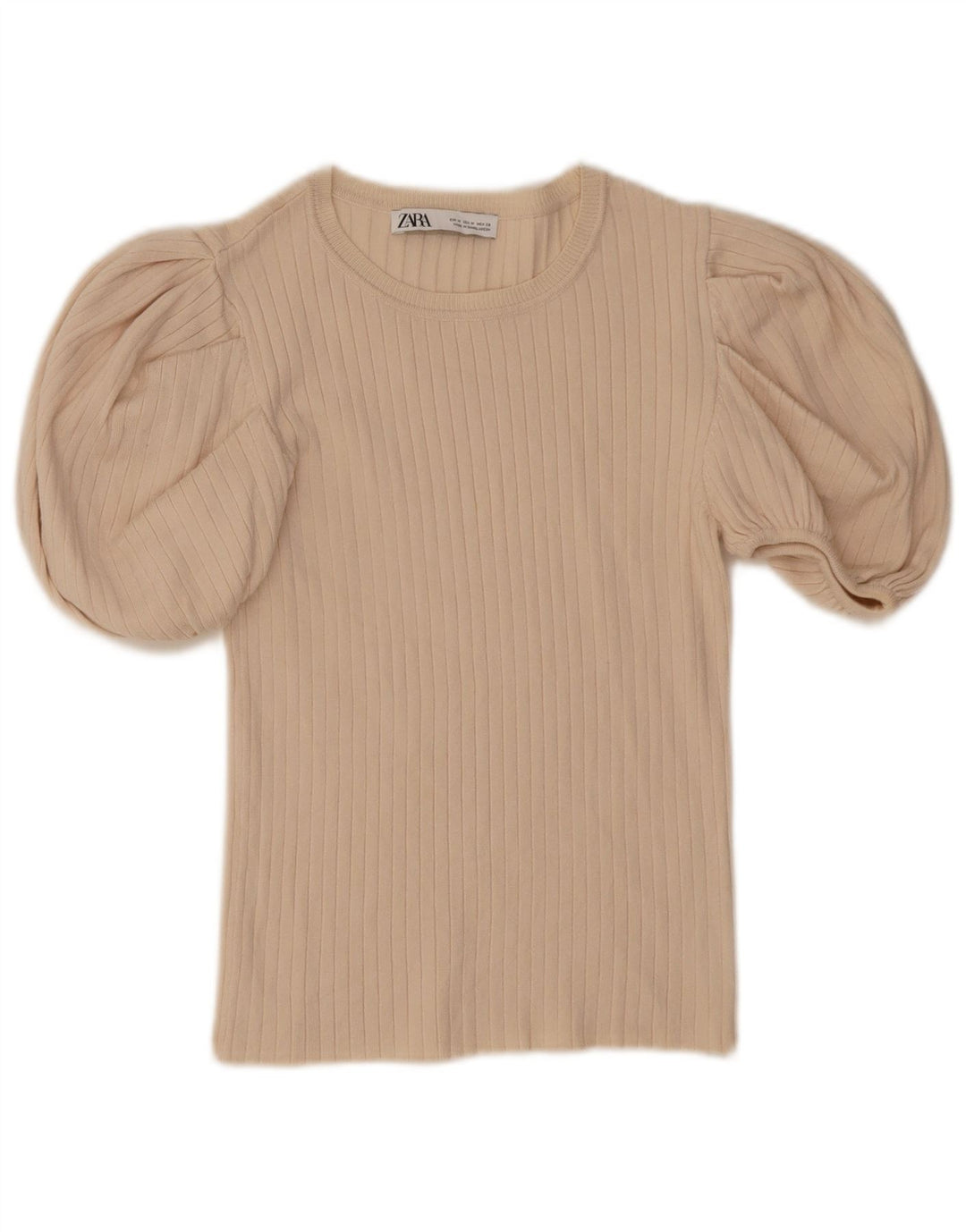 Женская укороченная блузка Zara UK 12, средний цвет из белой вискозы