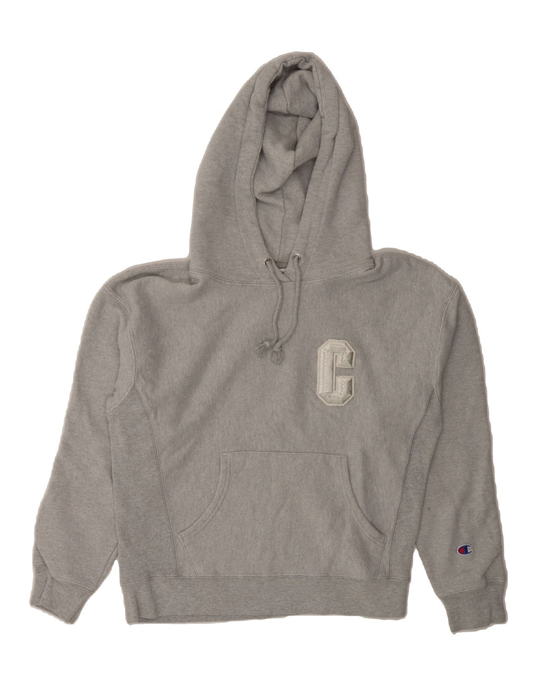 CHAMPION Womens Graphic Hoodie Jumper UK 14 Medium Grey Vintage Champion and Second-Hand Champion from Messina Hembry 