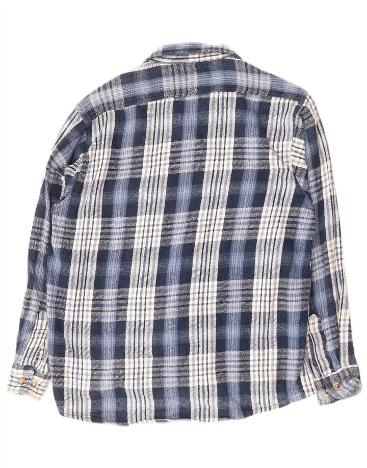 Мужская фланелевая рубашка VINTAGE, большая синяя клетка, хлопок