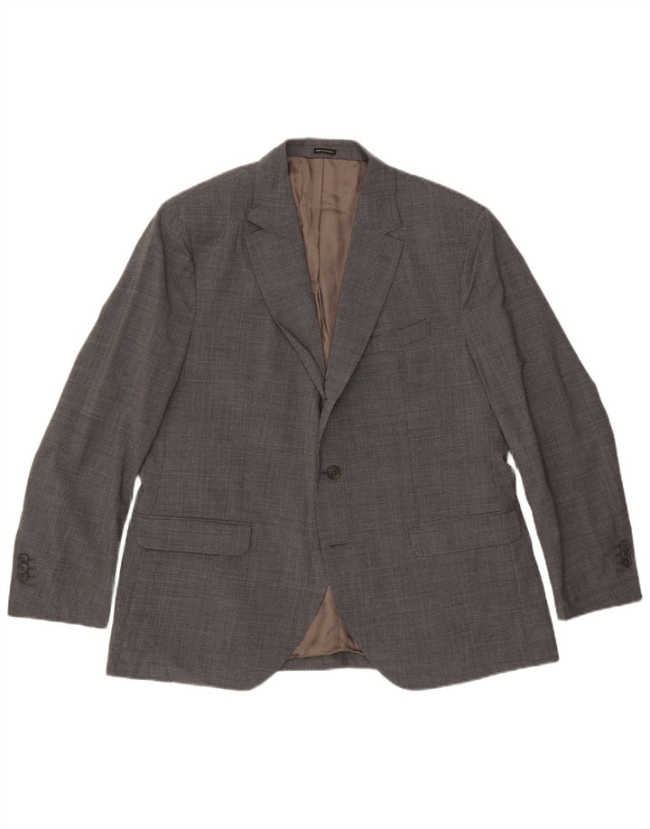 Мужской пиджак Massimo Dutti на 2 пуговицах, США 46 XL, серая шерсть в клетку
