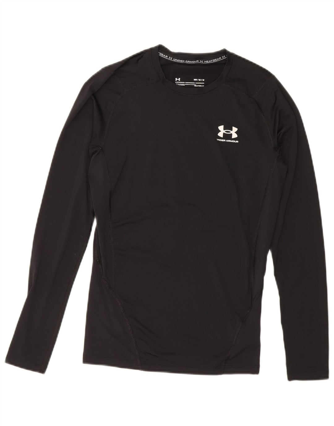 UNDER ARMOUR Womens Compression Top Long Sleeve Medium Black Polyester