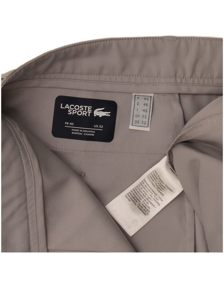Мужские брюки-чинос Lacoste, размер 40, средний W32 L33, серый полиэстер