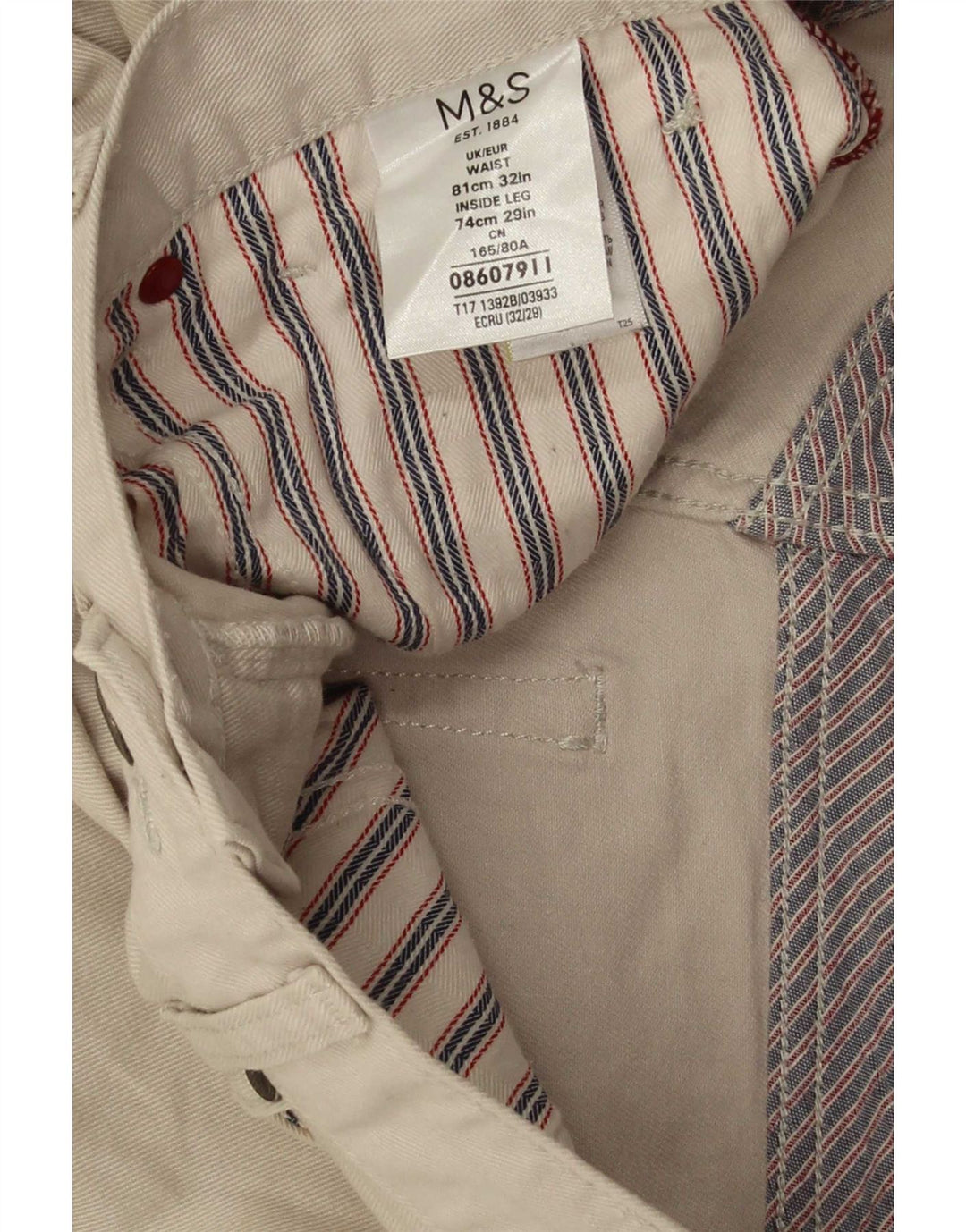 Мужские повседневные брюки Marks & Spencer Bootcut W32 L29, бежевый хлопок