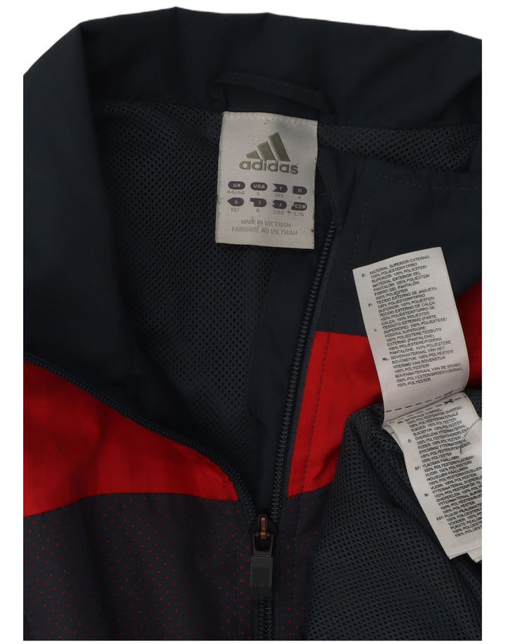 Мужская спортивная куртка ADIDAS UK 44/46, большая, темно-синяя, с цветными блоками