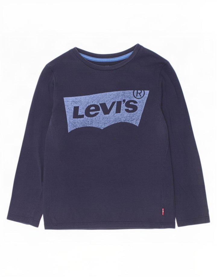 Топ с рисунком Levi's для мальчиков, 9–10 лет, темно-синий, хлопок