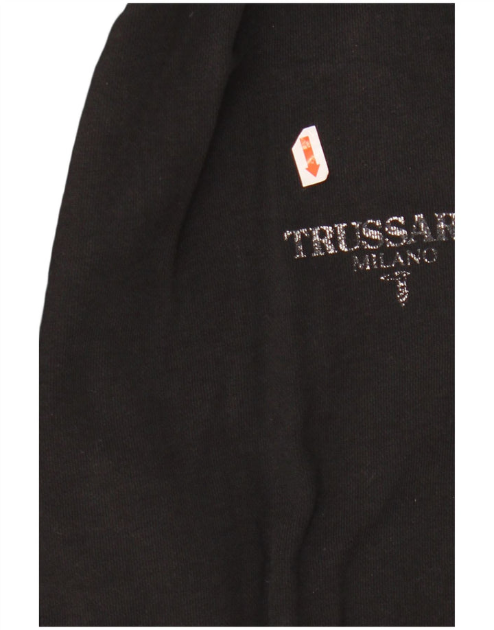 TRUSSARDI Мужские спортивные штаны для бега, маленькие черные хлопковые брюки