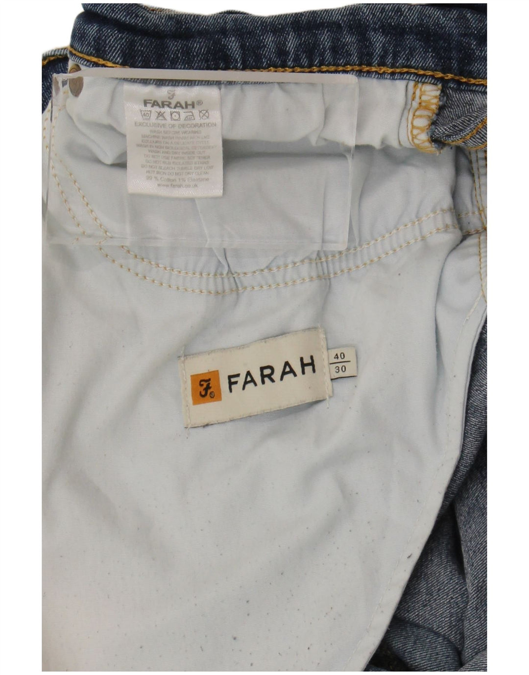 Мужские узкие джинсы Farah W40 L30, синий хлопок