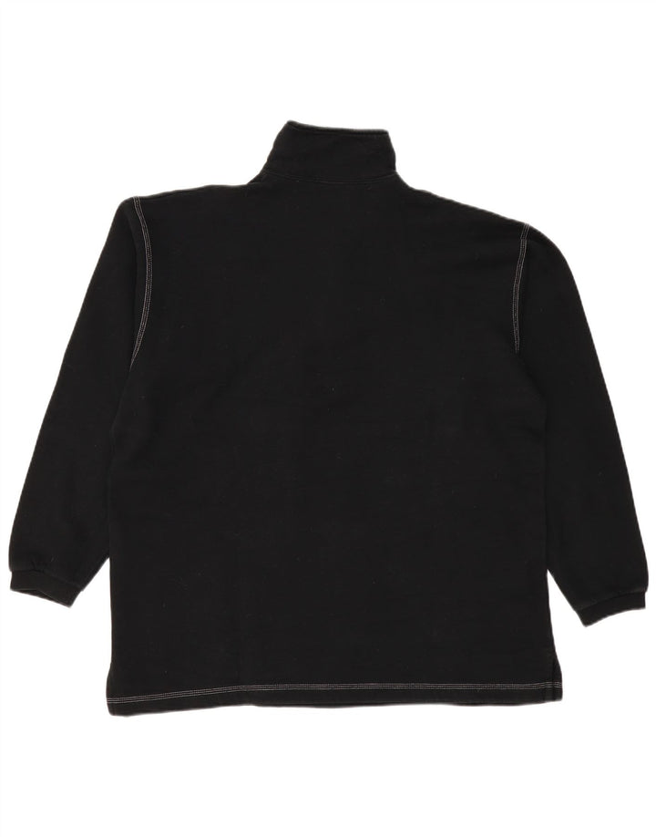 Мужской свитер с воротником на молнии CHAMPION, большой черный хлопковый джемпер