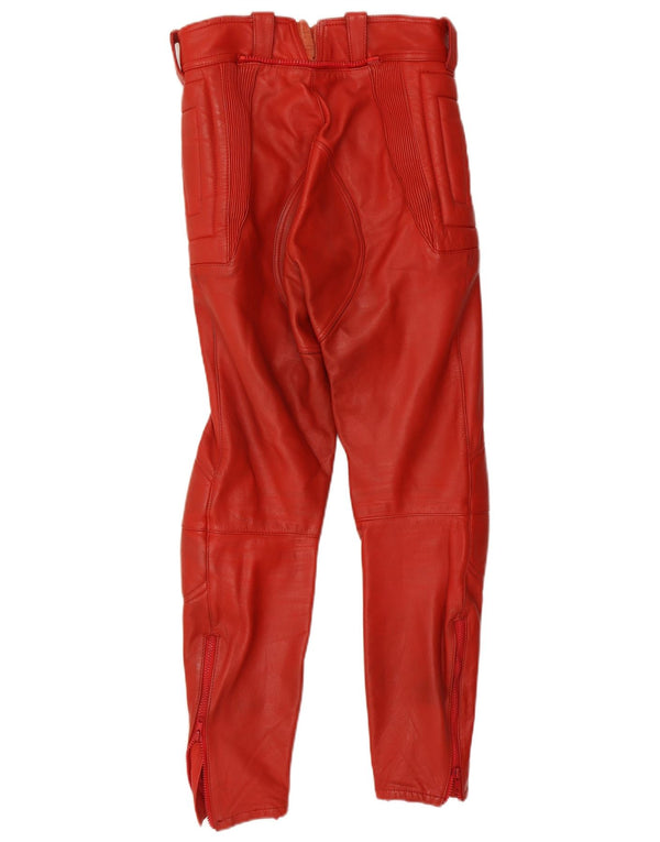 Винтажные мужские кожаные брюки Moto Racer IT 48 Medium W30 L29 Красные кожаные