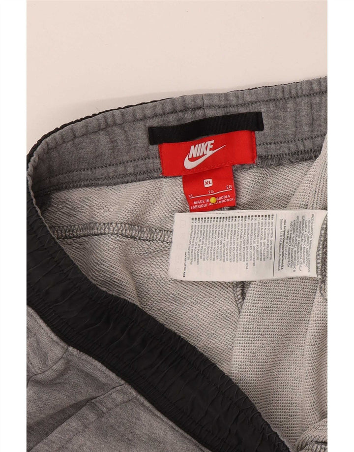 Мужские спортивные брюки Nike XL, серые, хлопковые с цветными блоками