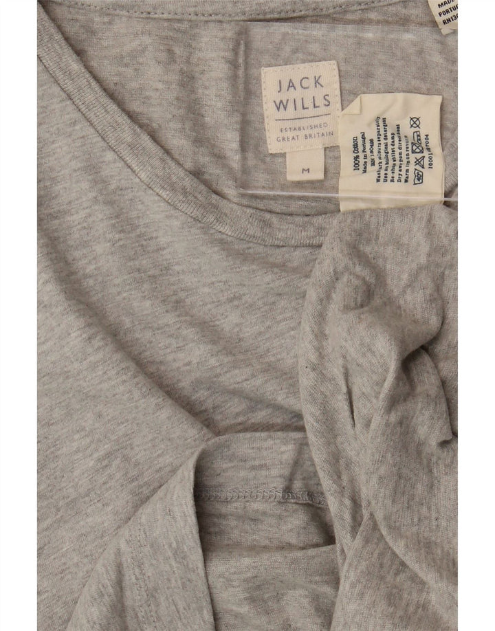 JACK WILLS Мужской топ с длинным рукавом, средний серый хлопок