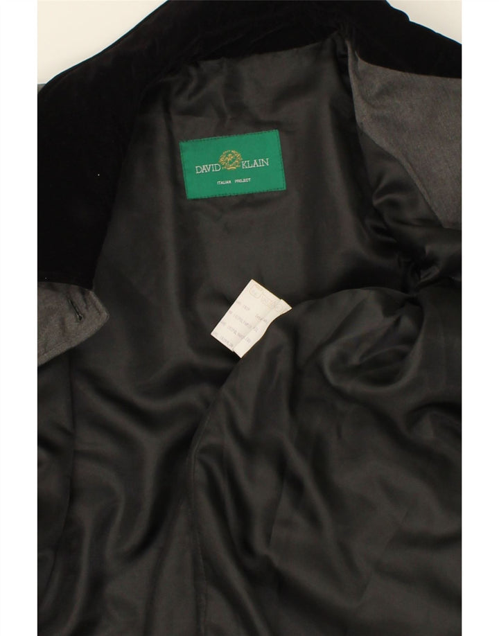 VINTAGE Womens Quilted Overcoat IT 46 Large Grey Polyester Vintage Vintage and Second-Hand Vintage from Messina Hembry 