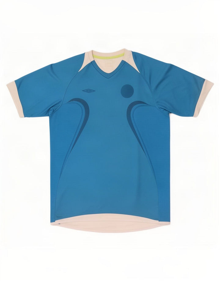Мужская футболка Umbro, верх, средний синий, полиэстер с цветными блоками