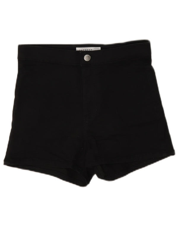 Topshop Женские джинсовые шорты Joni UK 12 Medium W28 Черные хлопковые