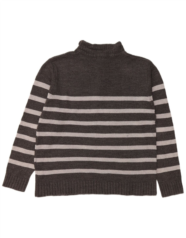 Мужской джемпер с воротником на молнии PIERRE CARDIN, большой серый акрил в полоску