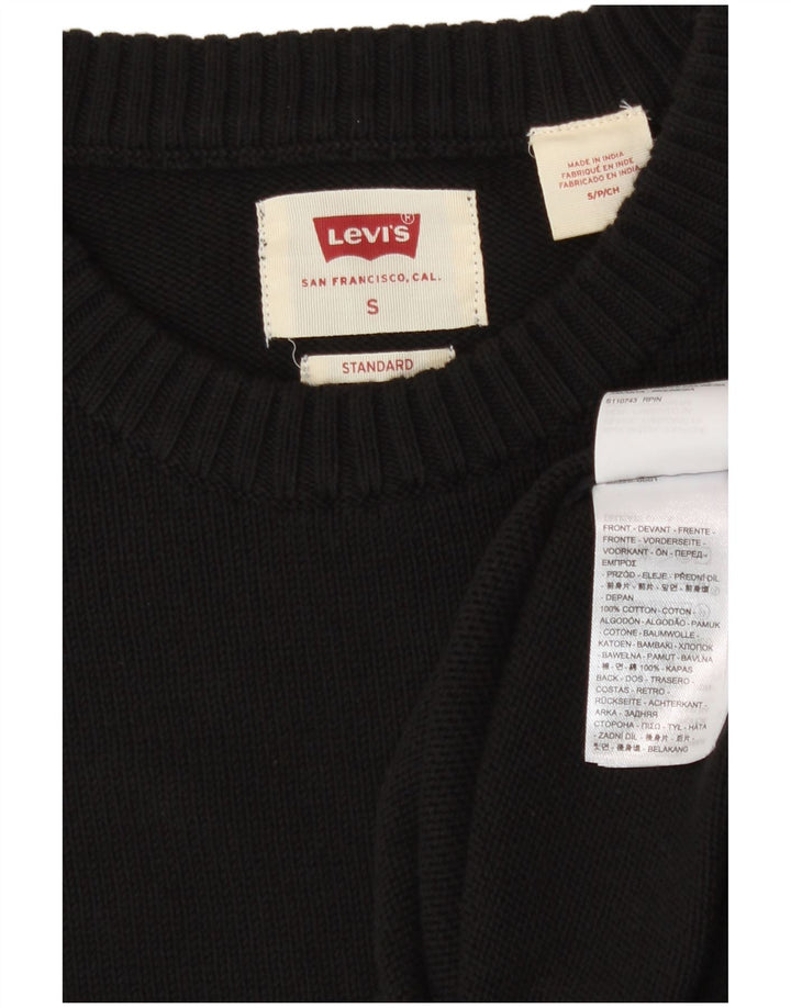 Мужской джемпер с круглым вырезом Levi's, маленький черный хлопковый свитер