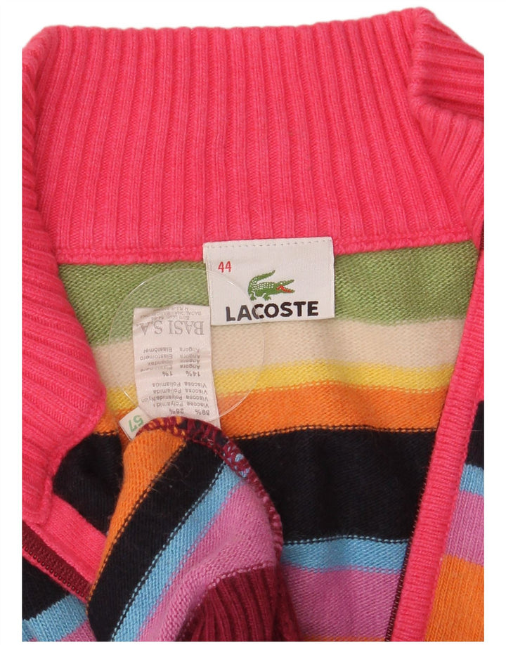 Женский кардиган Lacoste, размер 44, в большую разноцветную полоску