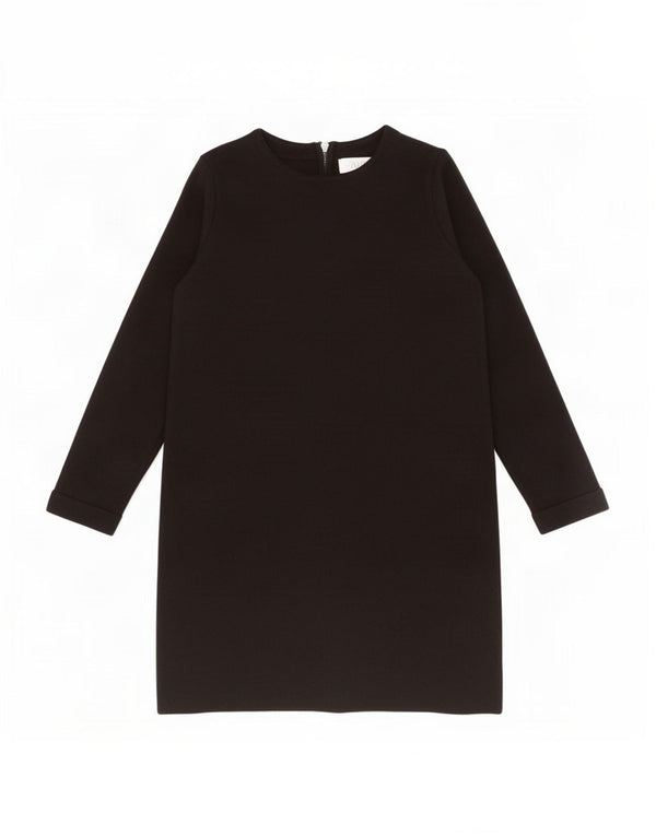 Платье прямого кроя Zara для девочек 8–9 лет, черное из вискозы с длинными рукавами