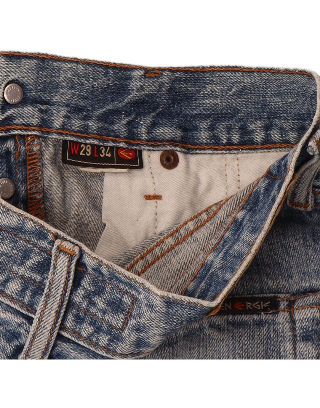 Мужские прямые джинсы ENERGIE W29 L34, синий хлопок