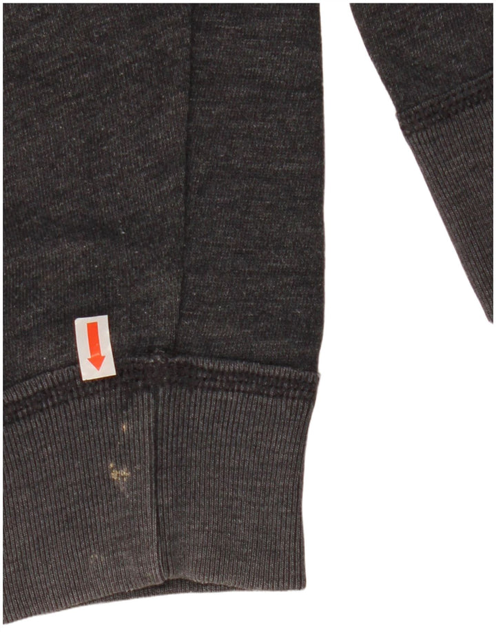 HOLLISTER Мужской свитер с капюшоном и молнией с графическим рисунком, хлопковый средний серый цвет